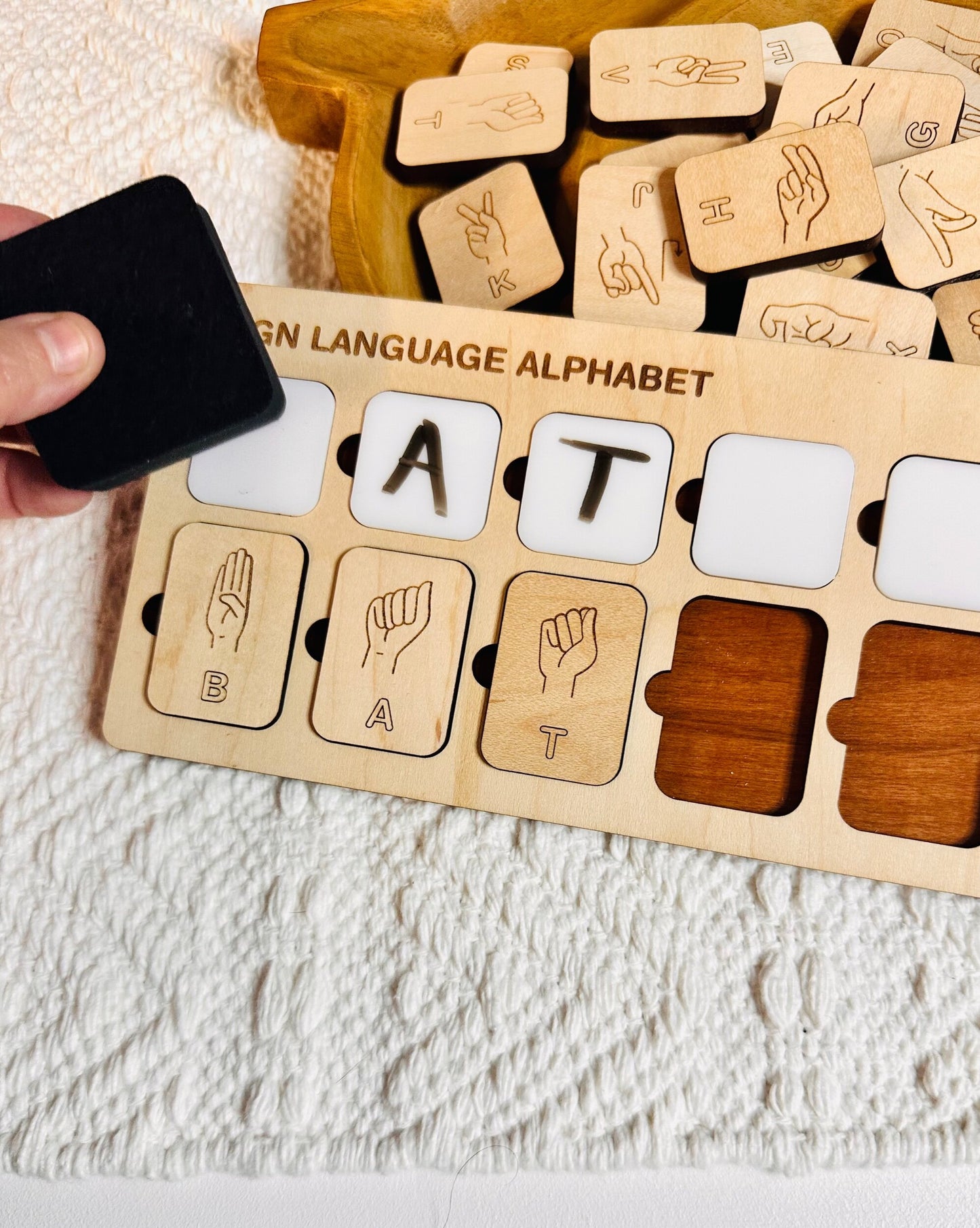 Wooden Sign Language puzzle