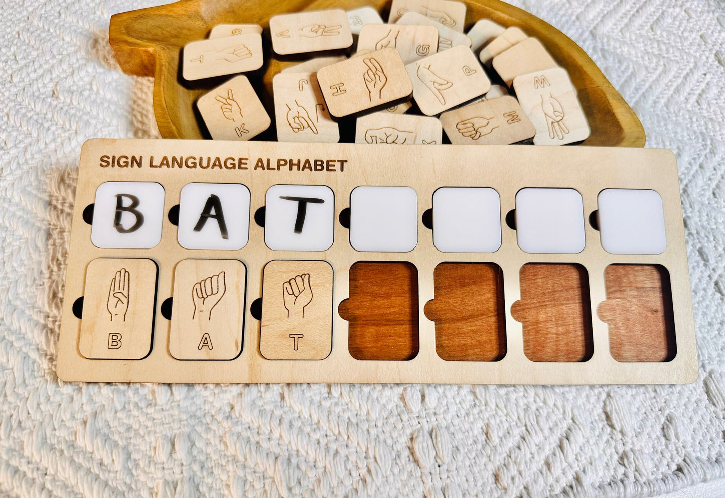 Wooden Sign Language puzzle